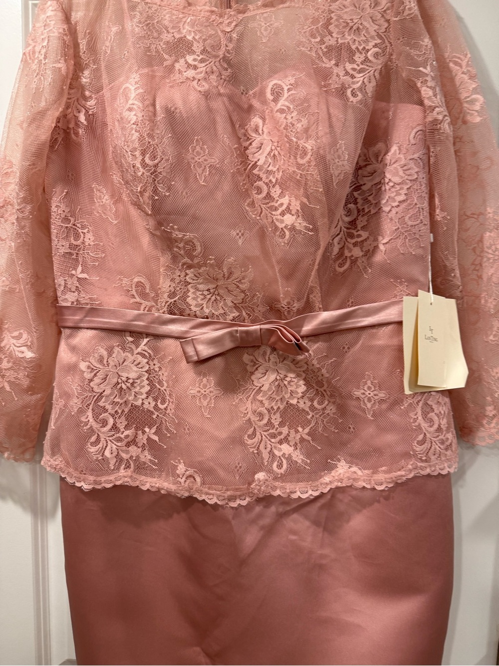 Lace Overlay Satin Chemise - Dusty Rose